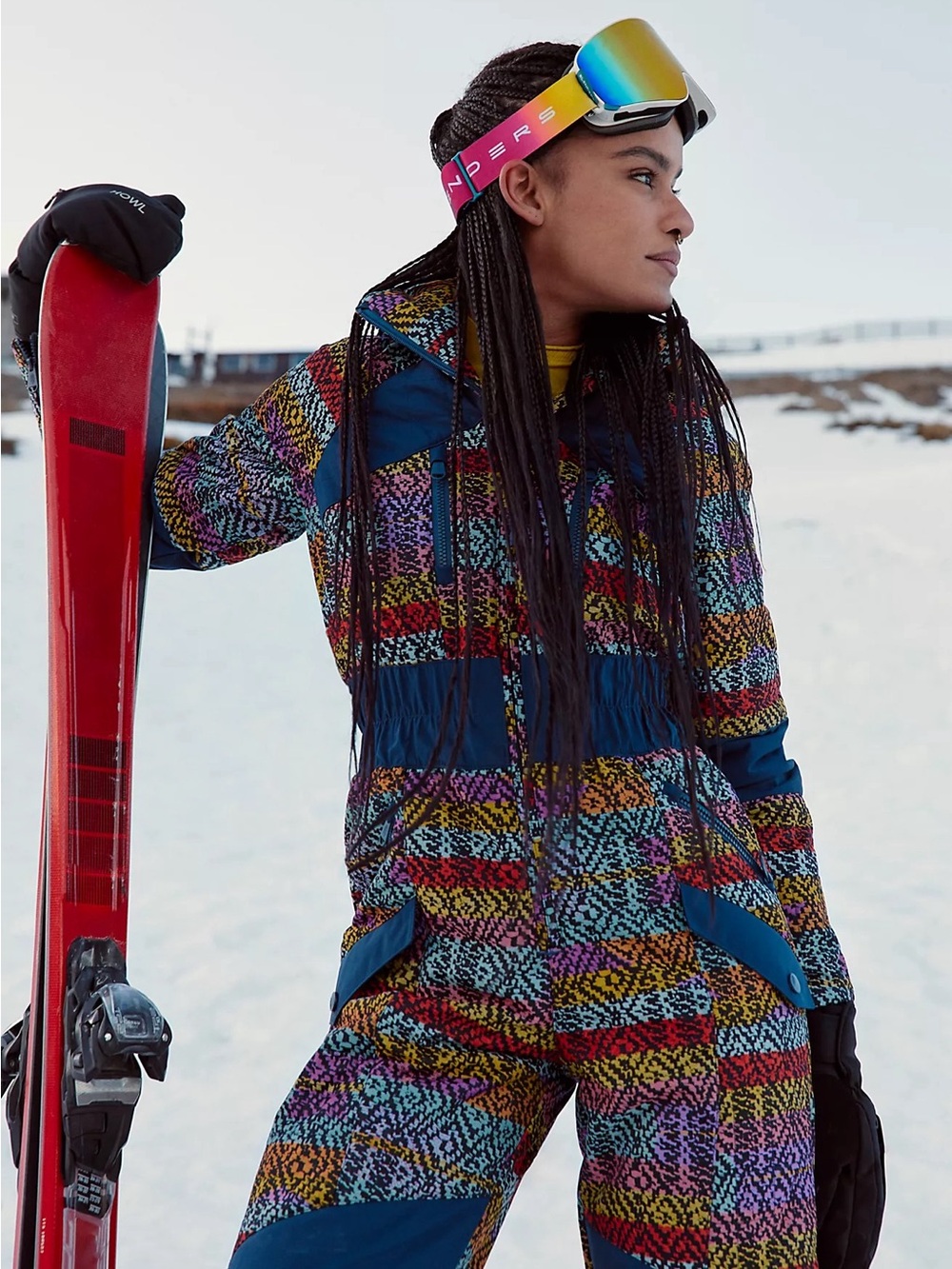 FP Movement All Prepped Jacquard Ski Suit Confetti Combo Blue Multicolor Size XS